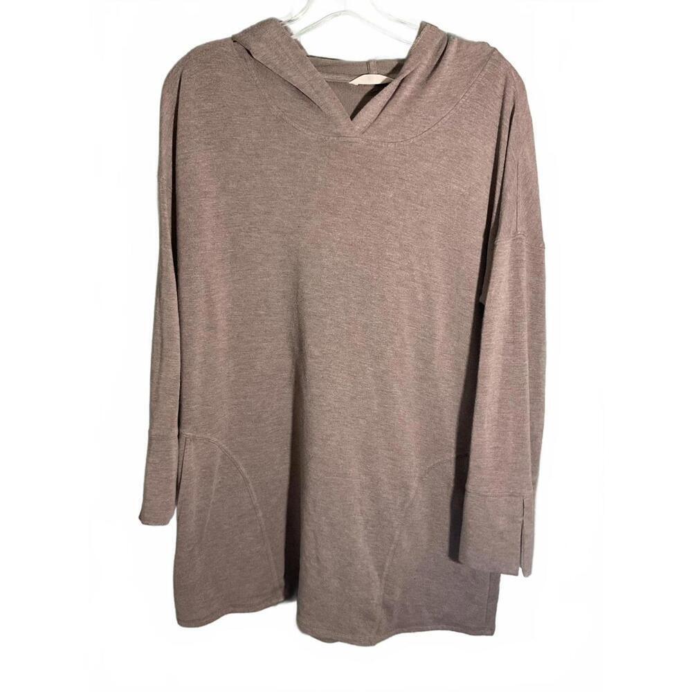 Soft Surroundings Brown/Gray Super Soft Hoodie Size Medium